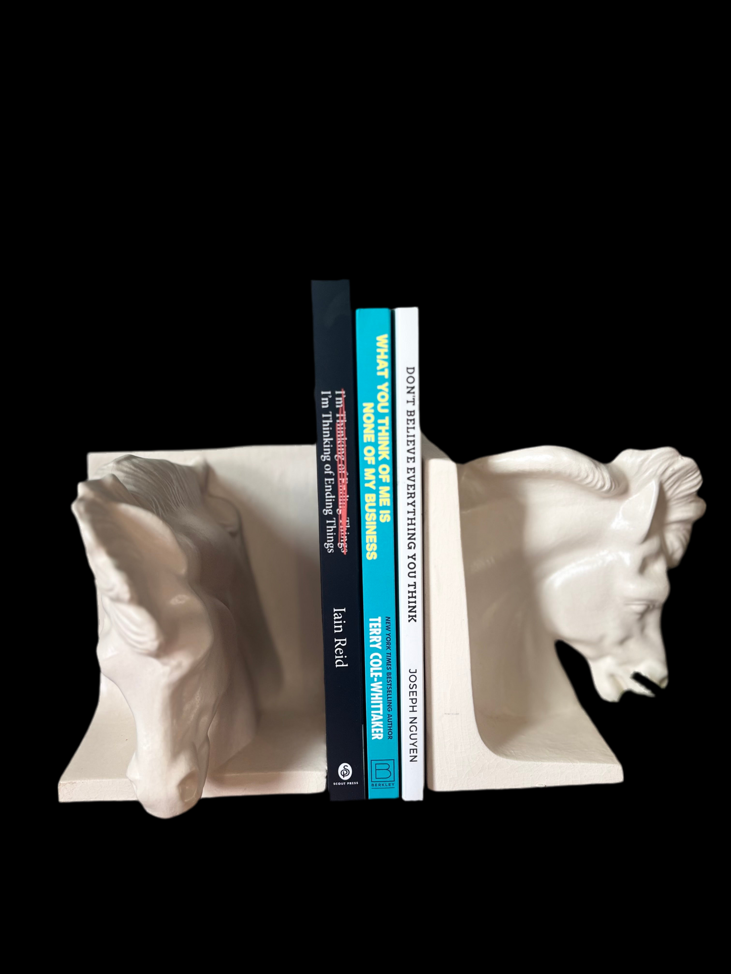 2 horse head book ends